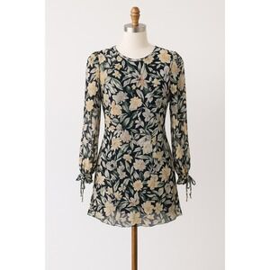 Petal‎ + Pup Womens Dress Size M Black Floral Ruffle Romantic Coastal Cowgirl